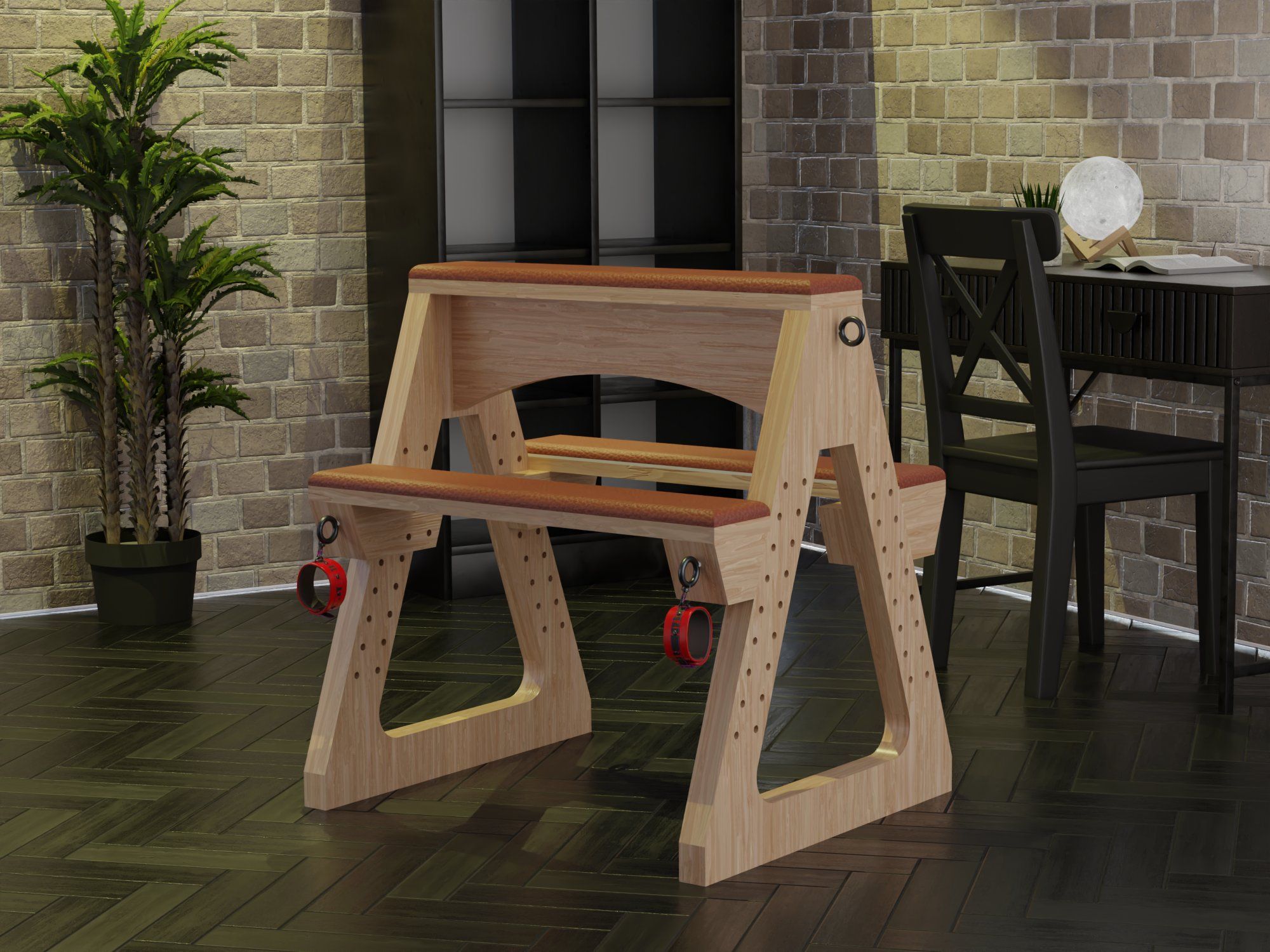 Adjustable BDSM Spanking Bench Plan, DIY Bondage Furniture (PDF), Liorn