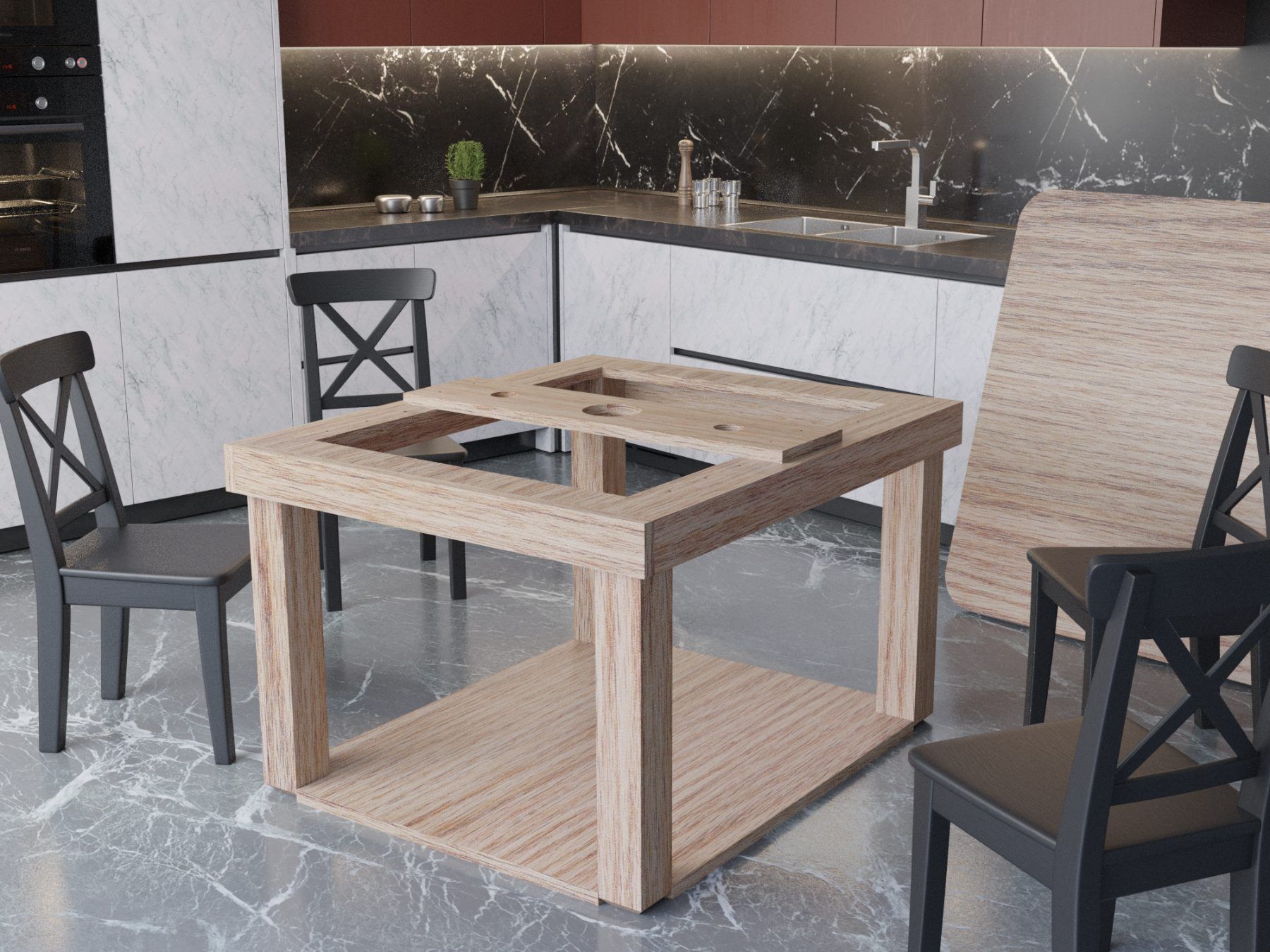 2-in-1 BDSM Table Blueprint: Hidden Pillory Design (PDF), Liorn