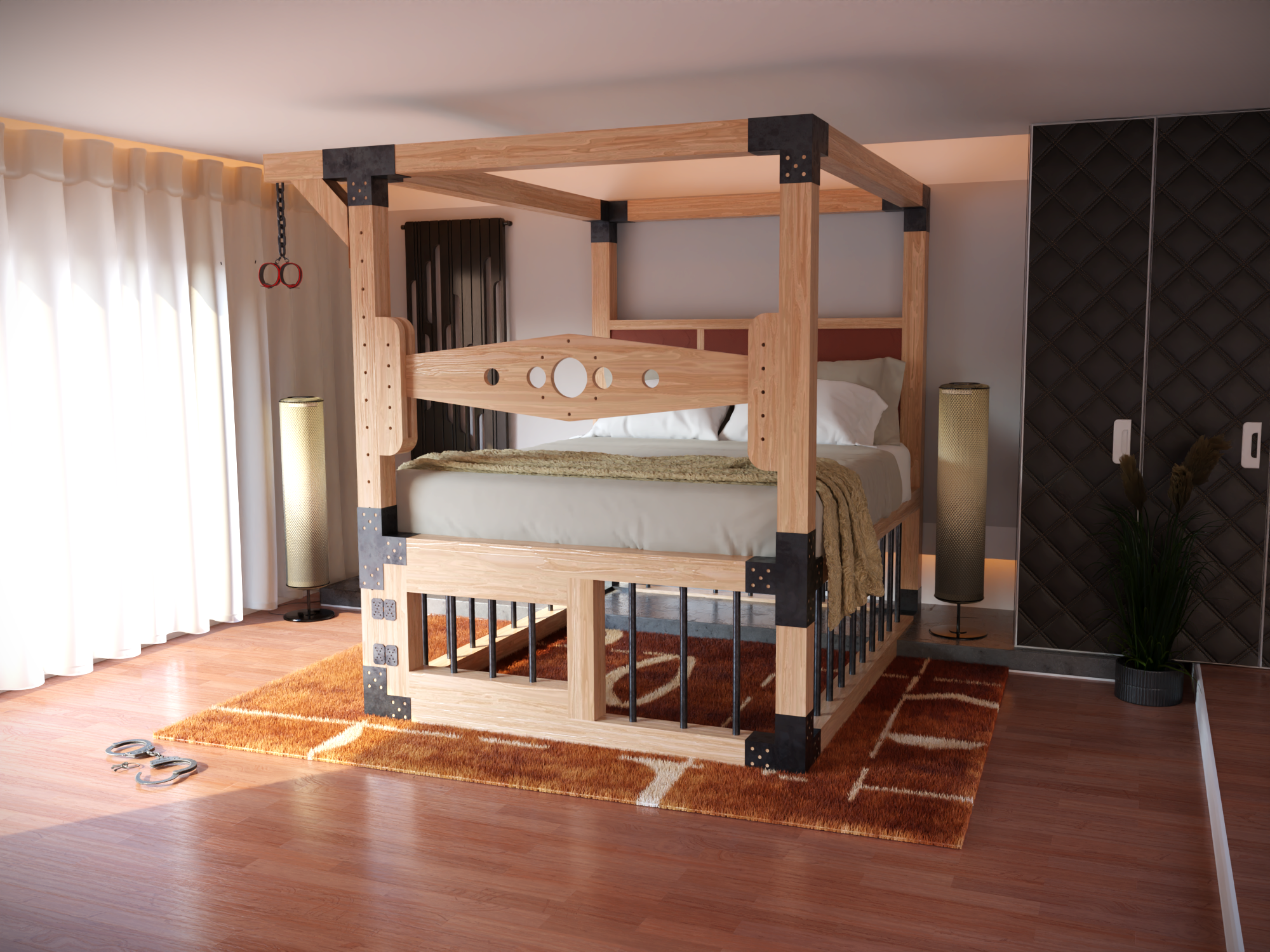 Plan de menuiserie complet pour construire un lit BDSM modulaire, Liorn